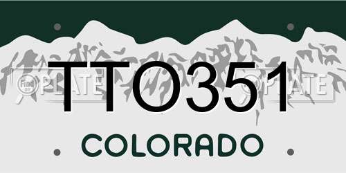 TTO351 Colorado License Plate