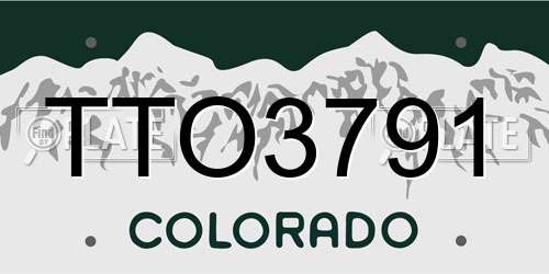TTO3791 Colorado License Plate