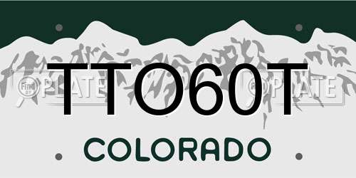 TTO60T Colorado License Plate