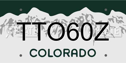 TTO60Z Colorado License Plate