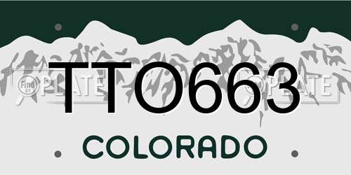 TTO663 Colorado License Plate