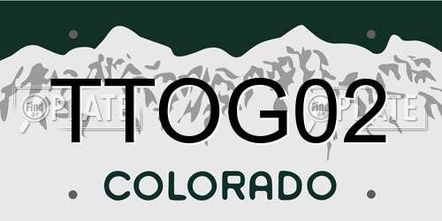 TTOG02 Colorado License Plate