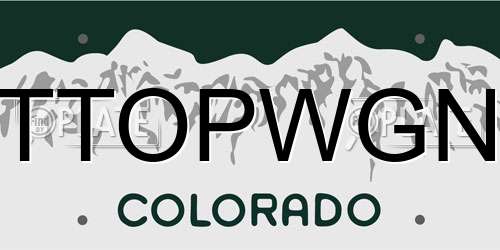 TTOPWGN Colorado License Plate