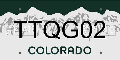 TTQG02 Colorado License Plate
