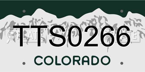 TTS0266 Colorado License Plate