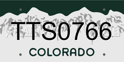 TTS0766 Colorado License Plate