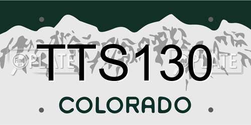 TTS130 Colorado License Plate