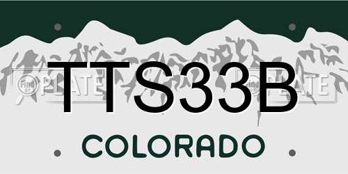 TTS33B Colorado License Plate