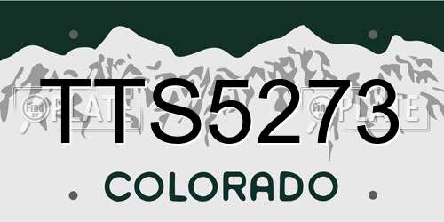 TTS5273 Colorado License Plate