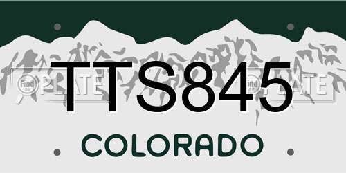 TTS845 Colorado License Plate