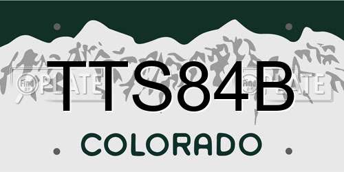 TTS84B Colorado License Plate