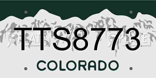 TTS8773 Colorado License Plate