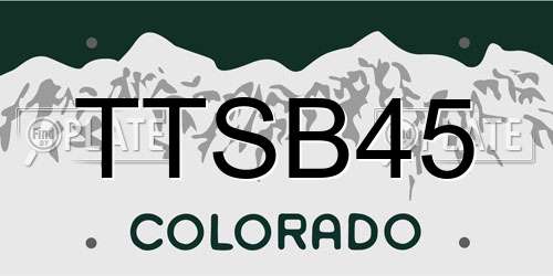 TTSB45 Colorado License Plate