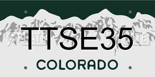 TTSE35 Colorado License Plate