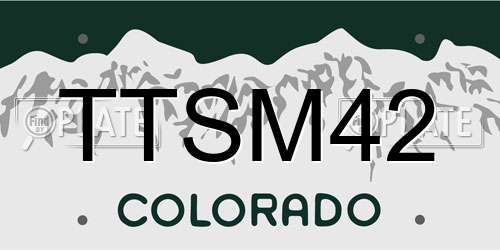 TTSM42 Colorado License Plate