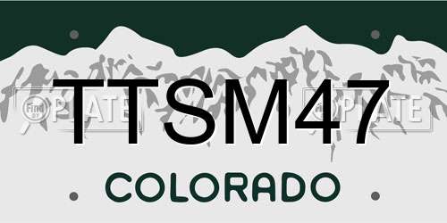 TTSM47 Colorado License Plate