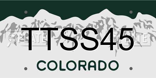 TTSS45 Colorado License Plate