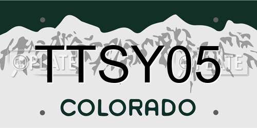 TTSY05 Colorado License Plate
