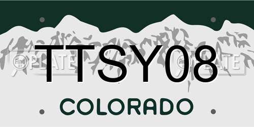 TTSY08 Colorado License Plate