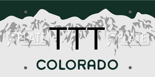 TTT Colorado License Plate