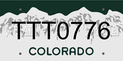 TTT0776 Colorado License Plate