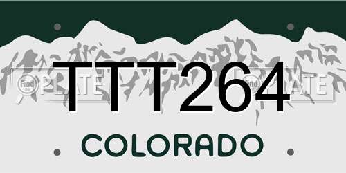 TTT264 Colorado License Plate