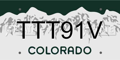 TTT91V Colorado License Plate