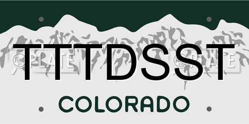 TTTDSST Colorado License Plate