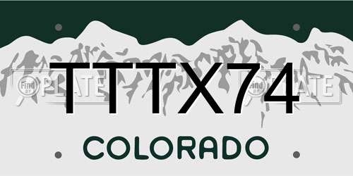 TTTX74 Colorado License Plate