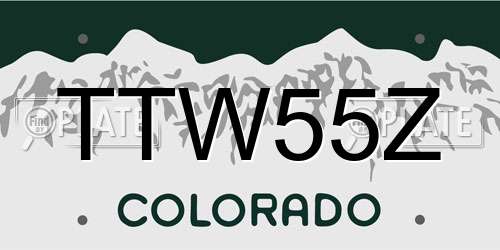 TTW55Z Colorado License Plate