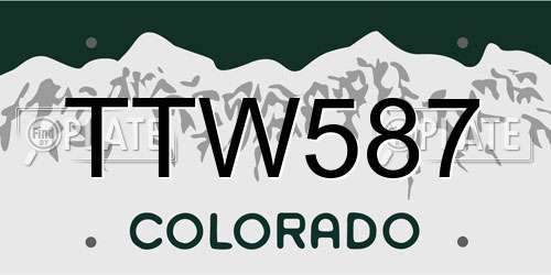 TTW587 Colorado License Plate