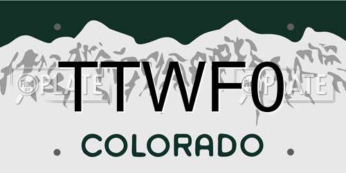 TTWF0 Colorado License Plate