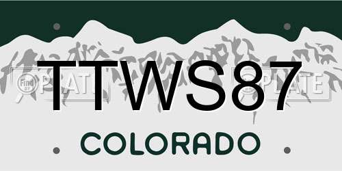 TTWS87 Colorado License Plate