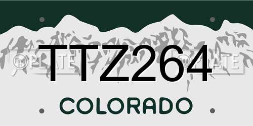 TTZ264 Colorado License Plate