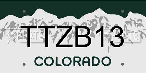 TTZB13 Colorado License Plate