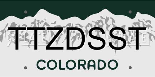 TTZDSST Colorado License Plate