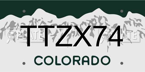 TTZX74 Colorado License Plate