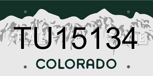 TU15134 Colorado License Plate