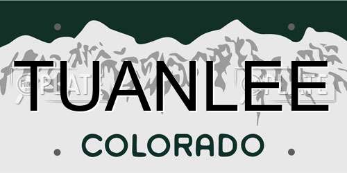 TUANLEE Colorado License Plate