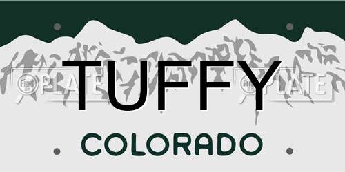TUFFY Colorado License Plate