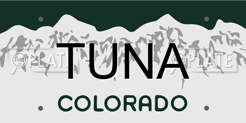 TUNA Colorado License Plate