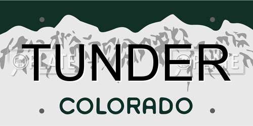 TUNDER Colorado License Plate