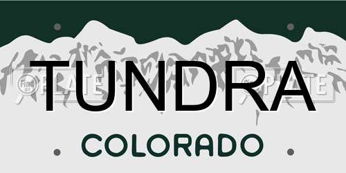 TUNDRA Colorado License Plate
