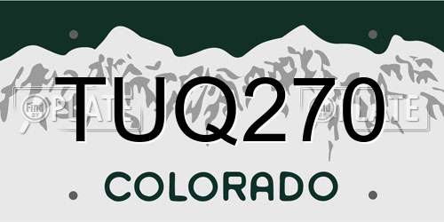 TUQ270 Colorado License Plate