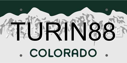 TURIN88 Colorado License Plate