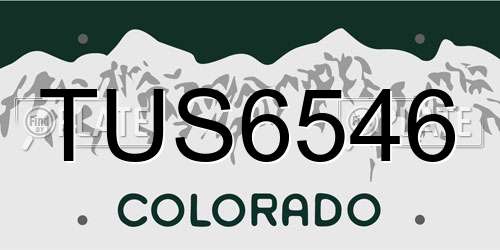 TUS6546 Colorado License Plate