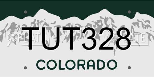 TUT328 Colorado License Plate