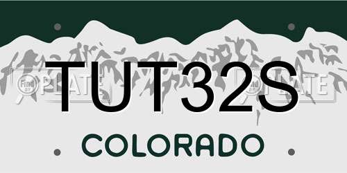 TUT32S Colorado License Plate