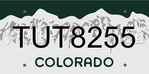 TUT8255 Colorado License Plate