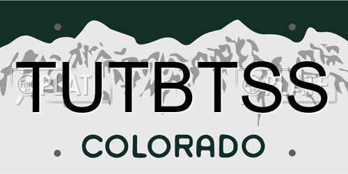 TUTBTSS Colorado License Plate
